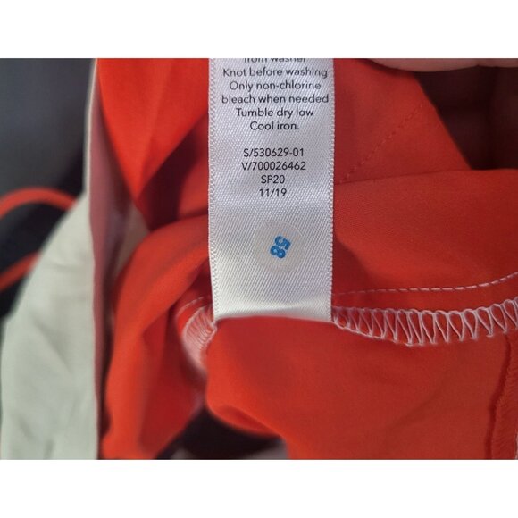 ATHLETA Oahu Colorblock Shorts Womens SZ 16 Orange Blue Summer Beach Athleisure - Picture 9 of 10